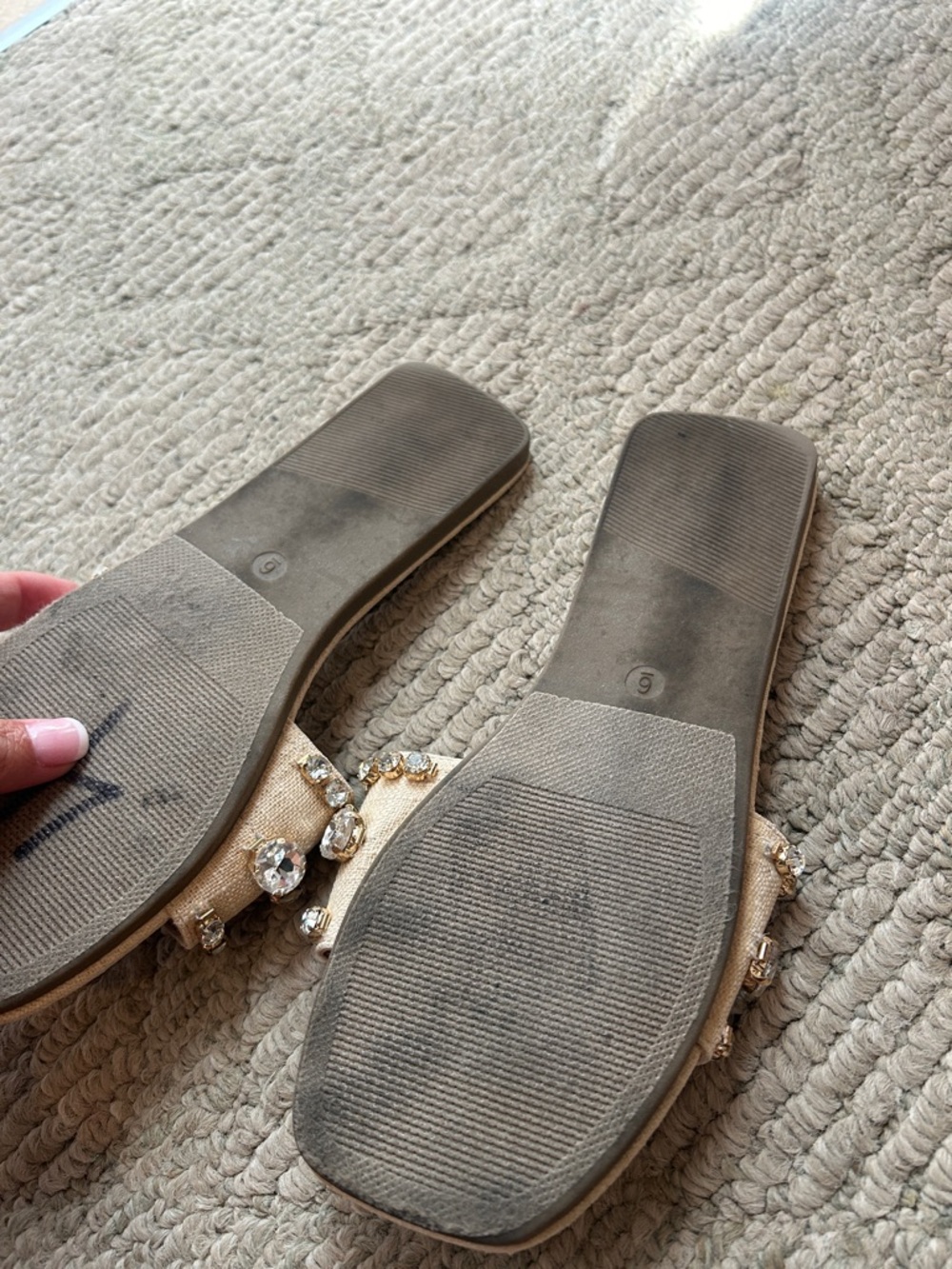 Madden Girl Beaded Slide Sandals in Natural Multi - Picture 13 of 14